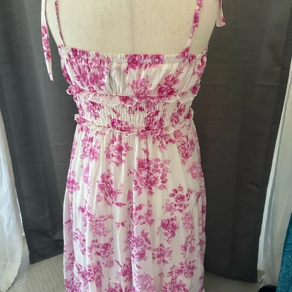Aqua Pink and White Floral Dress - NWOT - Picture 6 of 10